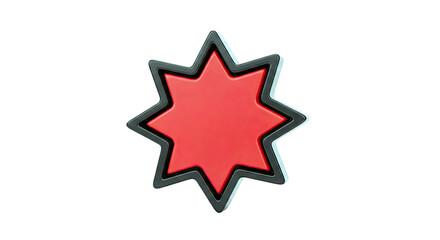 Obraz premium Red Starburst Icon with Black Outline
