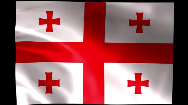 Realistic Waving Flag of Georgia Textured Background Loop