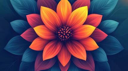 Obraz premium Vibrant Orange Flower with Dark Background.