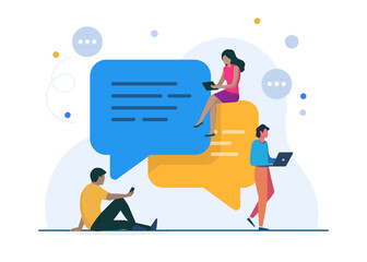 Modern Digital Communication and Social Networking Flat Illustration
