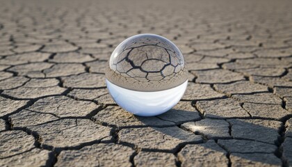 Clean minimalist glass object on white background isolated flat lay composition