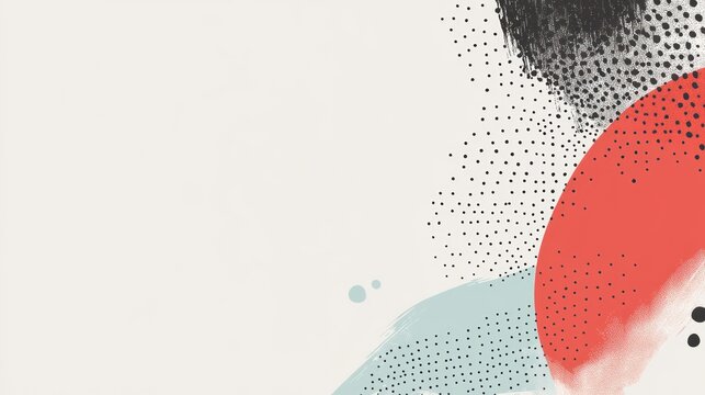 Abstract Dotted Shapes in Colorful Composition.