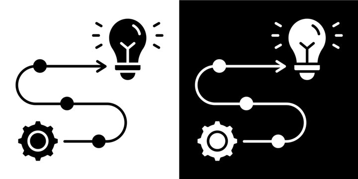 Innovation Roadmap  Icon Set White Glyph Style Collection