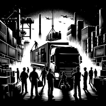 Night Shift Truck Loading Workers