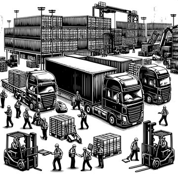 Busy Truck Loading Zone