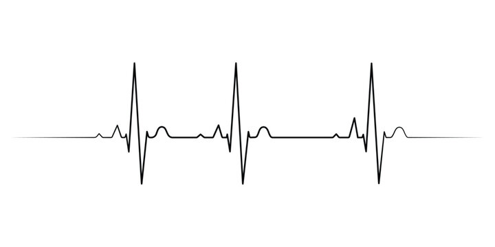 Continuous one line representing a heartbeat outline vector art illustration, Heart beat one line. Continuous lines heart beats drawing. Vector illustration.