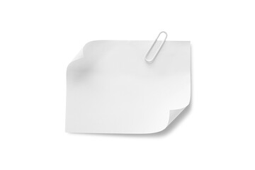 Paper note reminder. Post it note paper. White paper for notes isolated on background.