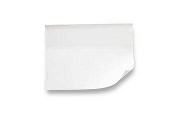 Paper note reminder. Post it note paper. White paper for notes isolated on background.
