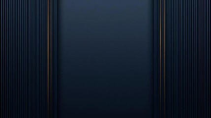 Elegant Navy Blue Background with Vertical Gold Lines and Copy Space
