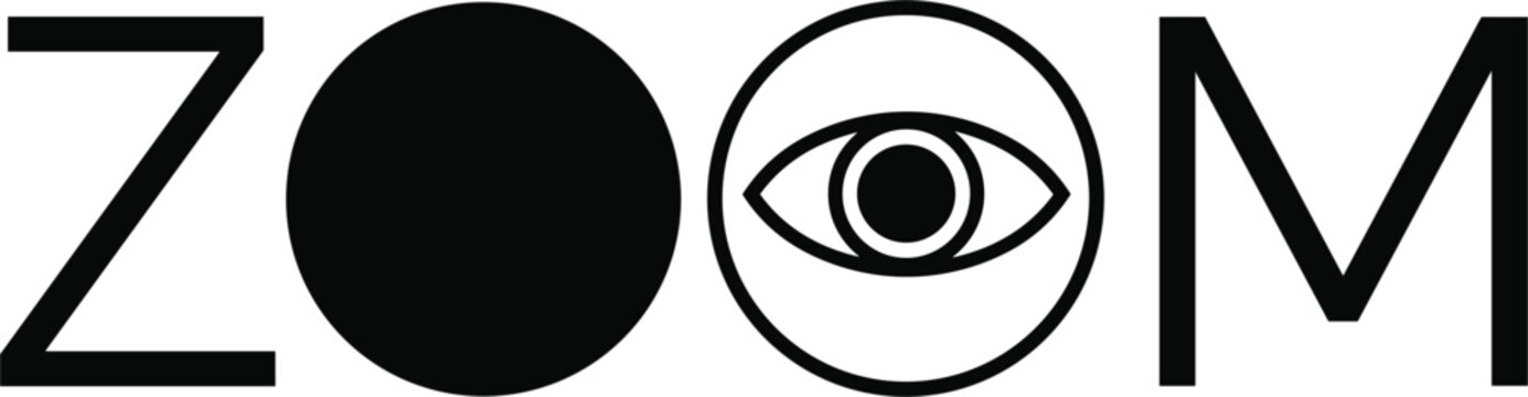 Black and white zoom with eye in the O lettering