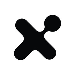 Obraz premium Alphabet X molecule icon logo eps