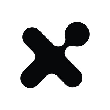 Alphabet X molecule icon logo eps