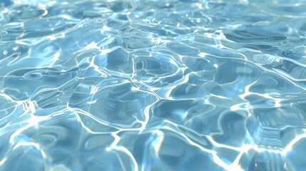 Clear Blue Water Surface Background with Sunlight Reflections