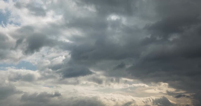 Timelapse of layers of storm clouds rolling in the sky