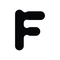 Alphabet F molecule icon logo eps