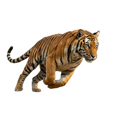 Obraz premium Running Bengal tiger on transparent background.