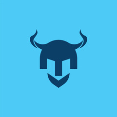 viking bull helmet logo design business