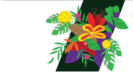 abstract background with flowers and leave adobe illustrator design