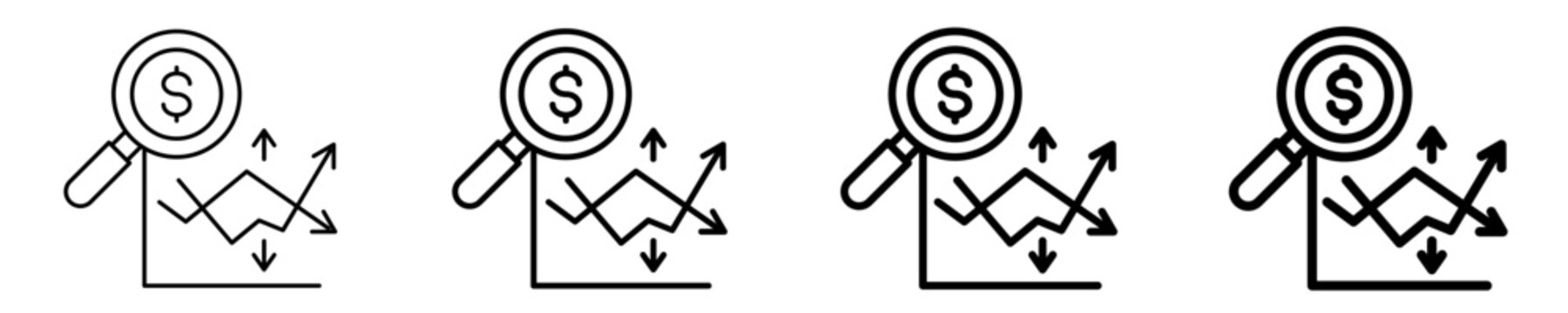 Variance Analysis  Icon Set Different Style Collection