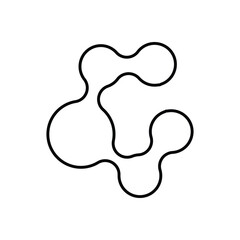 Fototapeta premium Abstract Molecule Shape Outline Line Vector Logo Identity EPS 