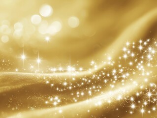 Fototapeta premium 黄金色に輝く星屑と光のきらめきが広がる幻想的で華やかな抽象背景イメージ