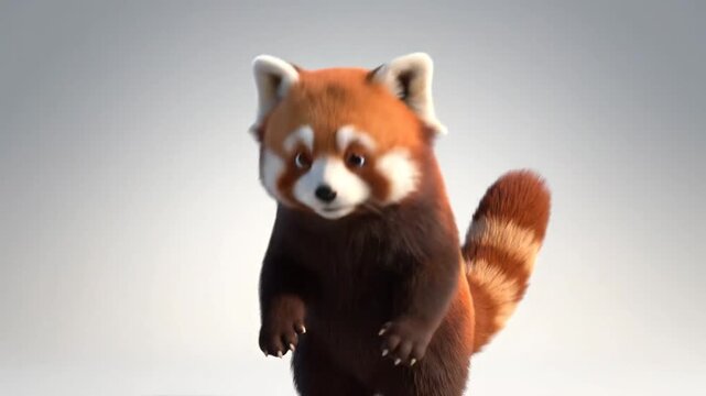 Animated red panda on white background isolated creature furry mammal