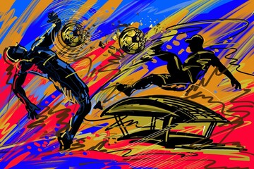  Abstract​ Background​ ​ Power Collision Abstract Teqball Action​ and​  brush​ ​strokes​ ​style​