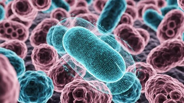 High Resolution 3d Microscopic Bacteria and Cells Animation.