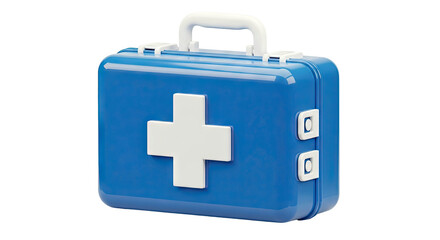 Blue First Aid Kit with White Cross