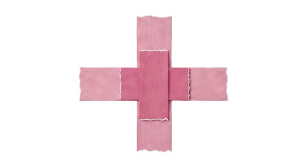 Obraz premium Pink Cross Made of Textured Ribbons