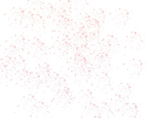 Fototapeta premium Scattered pale pink paint splatter texture forming abstract cosmic dust clouds illustration on transparent background