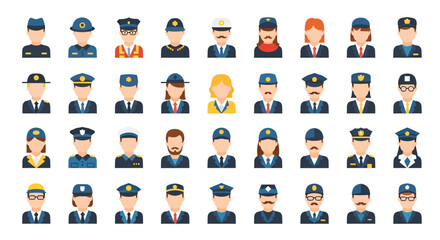 Collection of diverse cartoon avatars illustrating a wide range of people in varied outfits and roles.