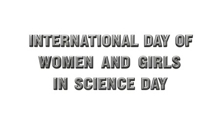 Obraz premium International day of women and girls in science day text on gray background