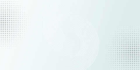 Fototapeta premium White abstract background. Modern circle lines pattern. Futuristic concept. Minimal geometric design.