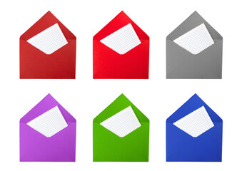 set of colored envelope