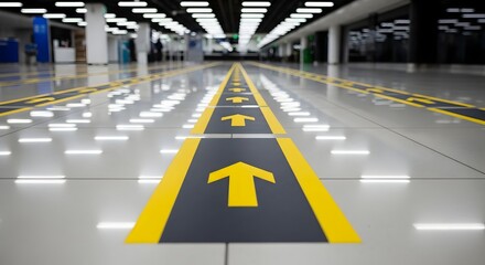 Social order and patience symbolized by queue markers