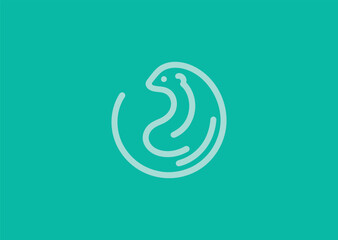 Simple line abstract mongoose logo for agility, alertness, and dynamic branding.