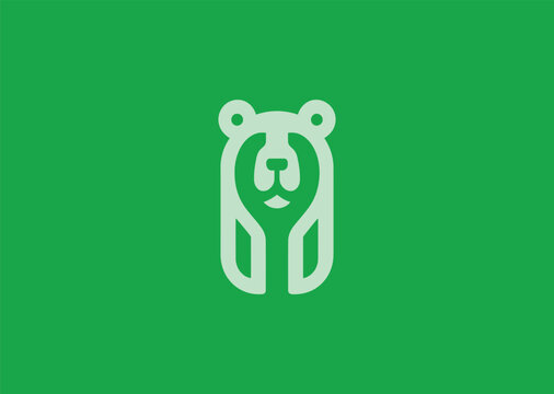 Abstract symmetrical bear logo representing strength, balance, and bold minimalist identity.