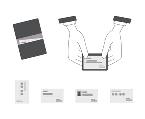 名刺のイラストセット