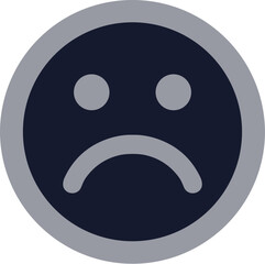 Obraz premium Flat Style Dark Circle Sad Face Expression Graphic Icon Design