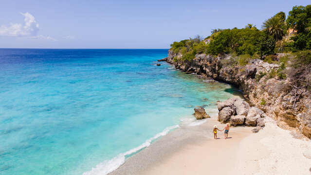 Explore the serene beauty of Playa Kalki Beach in Westpunt, Curacao under clear blue skies