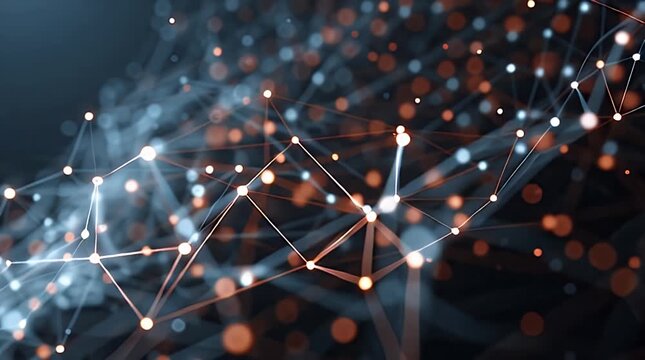 Minimal Abstract AI Network with Thin Lines and Glowing Nodes