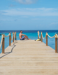 Relaxing day at Kokomo Beach in Willemstad, Curacao with stunning ocean views