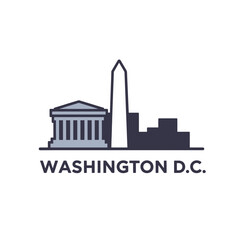 Fototapeta premium Washington DC Skyline with Iconic Landmarks.