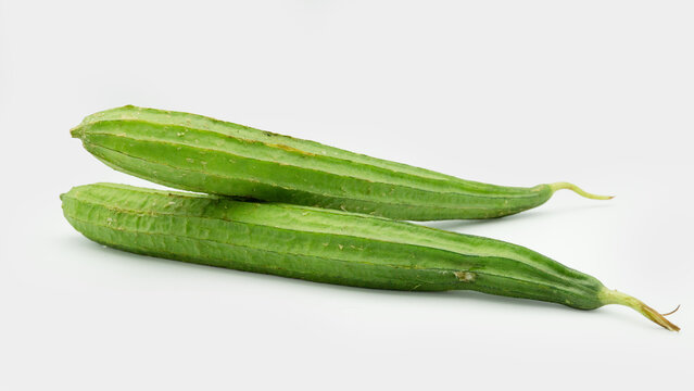 fresh luffa acutangula isolated on white