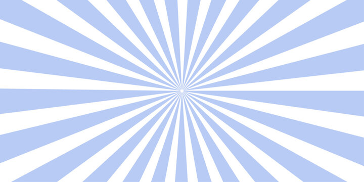 An abstract blue sunburst background featuring a vintage radial pattern of light rays and sunbeams in a retro vector illustration design