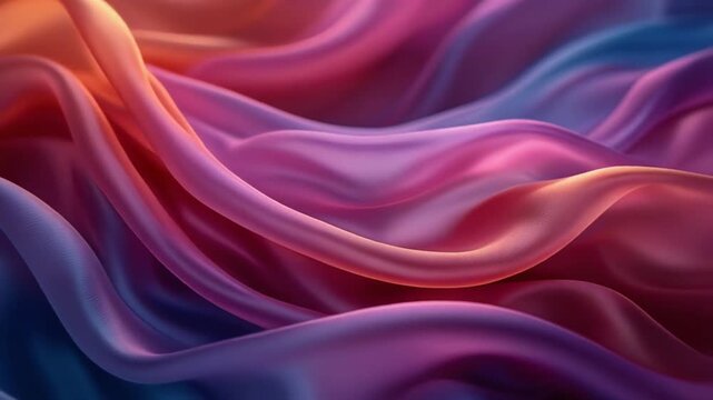 Flowing silk fabric moving gracefully with rich jewel tones luxurious texture motion
