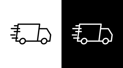 Fast Delivery White Icon Set Vector 