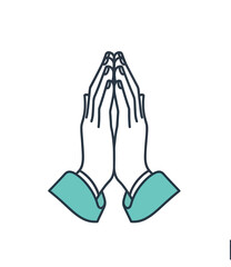 Hands Together in Prayer Gesture Illustration.