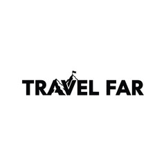Fototapeta premium Travel Far adventure mountain logo vector for travel agency branding and outdoor inspiration